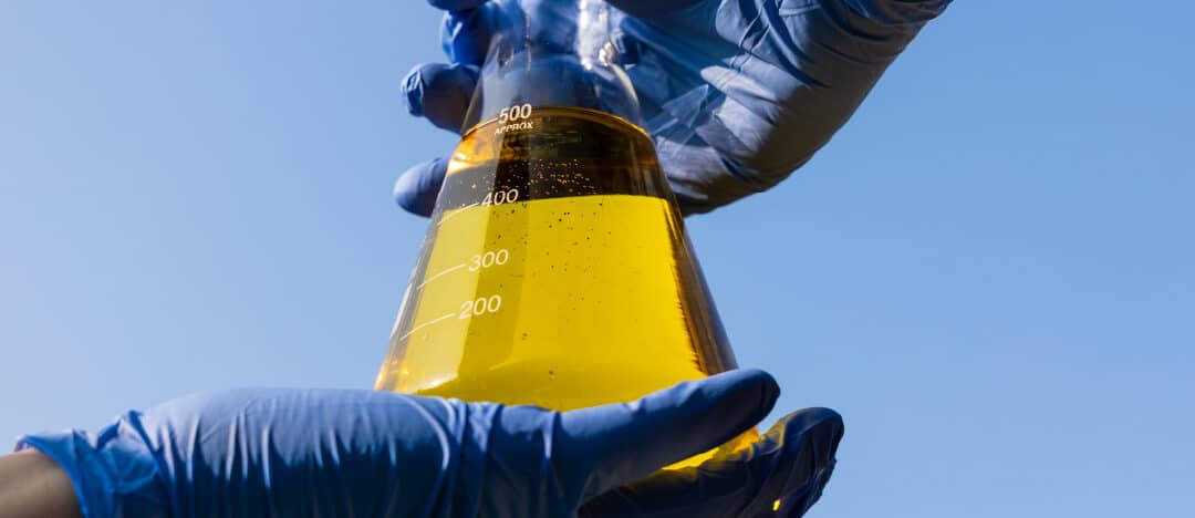 Ethanol in a beaker